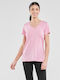 Under Armour Women's Sport T-shirt with V Neckline Pink