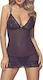 Obsessive Sen-006 Sinnliche Chemise & Tanga Set Sexy Baby Dolls mit Spitze & Transparenz Schwarz