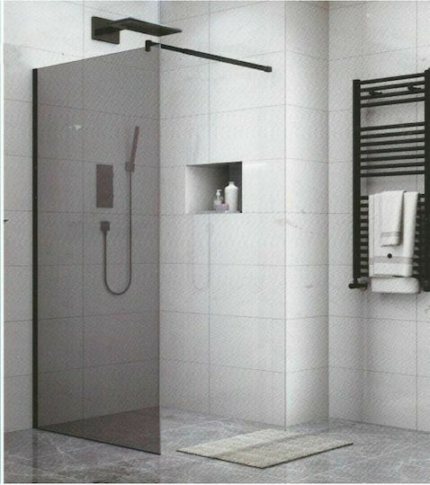 Gloria Panel Divider de verandă Duș 90x195cm Gri Negru