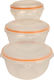 Keskor Set Plastic Lunch Boxes Orange 3 Pieces