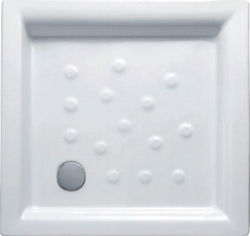 Sanitana Square Porcelain Shower White Anabela 70x70x8cm