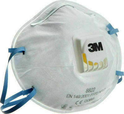 3M 8822 NR D Disposable Protective Mask FFP2 with Valve White 10pcs