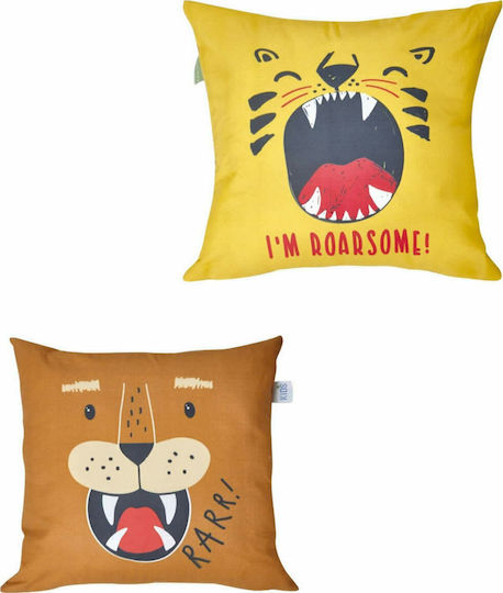 Kentia Kids Decorative Pillowcase Jungle Multicolour Double Sided 45x45cm