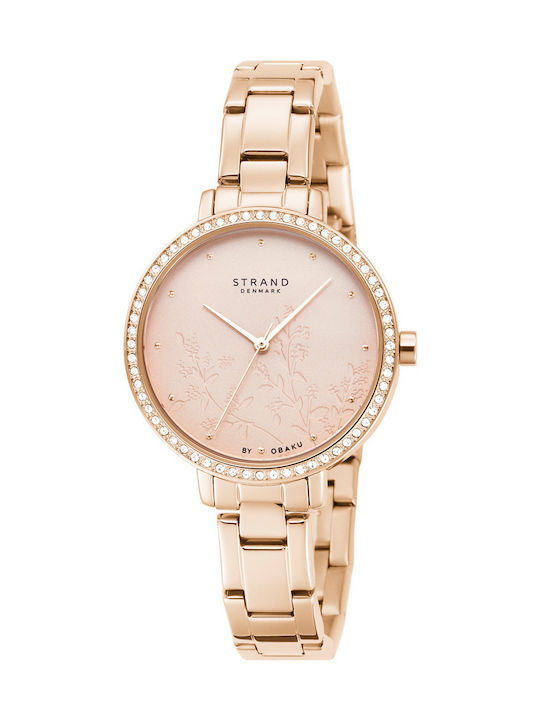 Obaku Pacifica Watch with Pink Gold Metal Bracelet