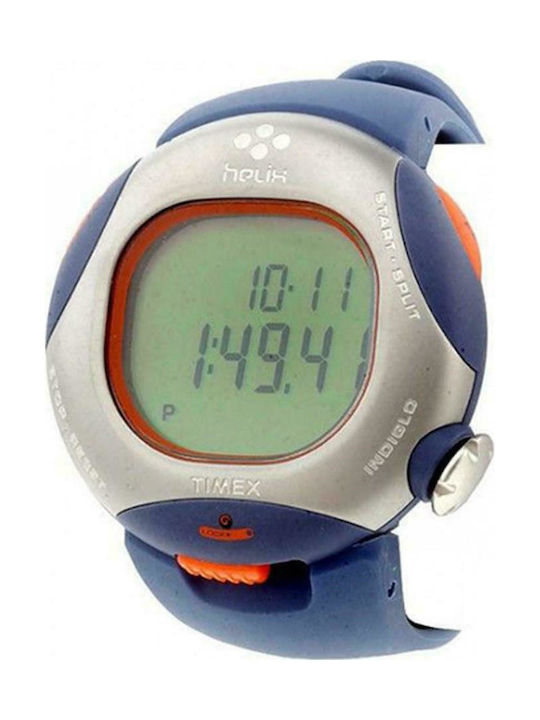 Timex Digital Watch with Blue Rubber Strap