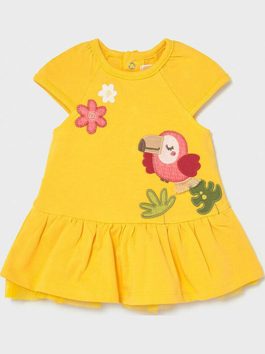 Toucan Kinderkleid Kurzärmelig Tüll Gelb