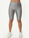Women's Bike Training Legging Shiny & High Waisted Silver