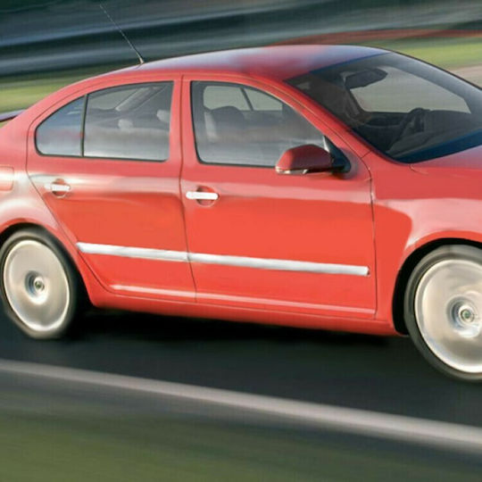 S-dizayn Skoda Octavia 5 4d Προστατευτικά για Πόρτες Αυτοκινήτου Διακοσμητική Φάσα Πόρτας Χρωμίου 4Τεμ 4τμχ Ασημί
