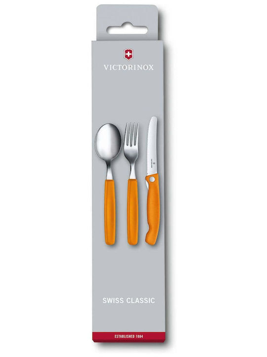 Victorinox 3-Piece Orange Cutlery Set Swiss Classic