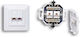 Lancom Doppelter Netzsteckdose RJ45 mit Rahmen Typ Cat5 in Weiß Farbe N128-C5