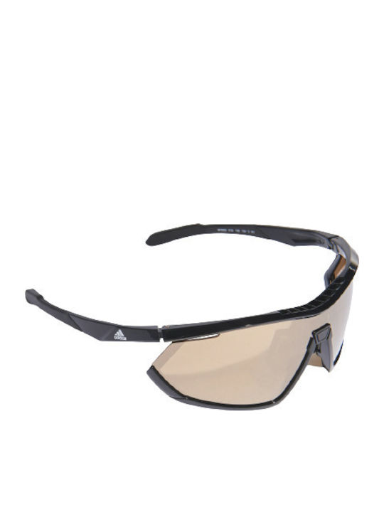 adidas Unisex Sunglasses with Black Plastic Frame and Brown Lens EW3593