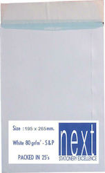 Next Set of Envelopes Bag Type with Adhesive 25pcs in White Color 09954---ΑΟ-2