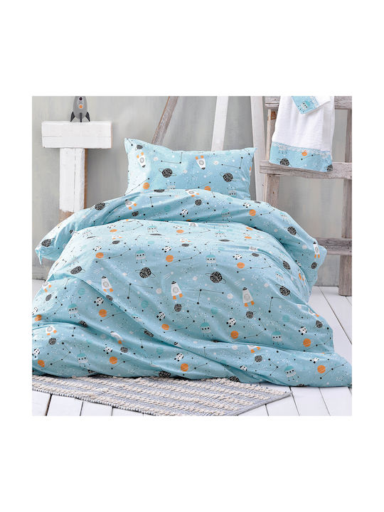 Rythmos Kids Duvet Set Single with Pillowcase Symbol Astroworld Ciel 160x240cm