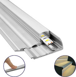 GloboStar Extern LED-Streifen-Aluminiumprofil Ecke Treppen mit Opal Abdeckung 100x5.9x2.1cm