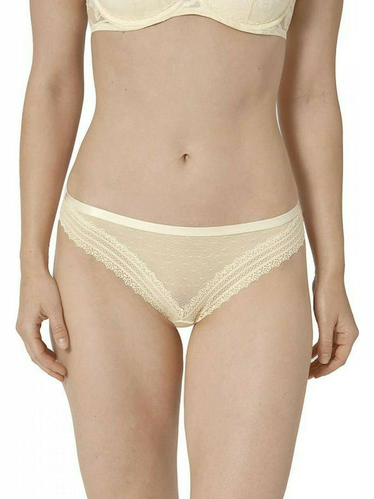 Triumph Tempting Tulle Tai Women's Slip with Lace Beige