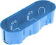 Aca Flush Electrical Box Branching for Drywall 6-7 Elements (193x71x46mm) in Blue Color
