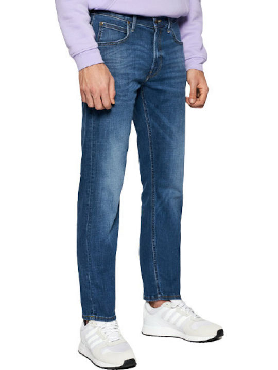 Daren Men's Jeans Pants Elastic with Regular Straight Fit Blue