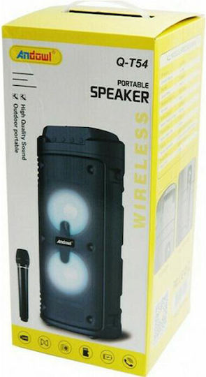 Andowl Karaoke Speaker with Wired Microphone and Lighting Effects Q-T54 Q-T54 Black