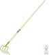 Verdemax 3287 Gartenrechen Bogenharke mit Stiel mit 4 Zähnen