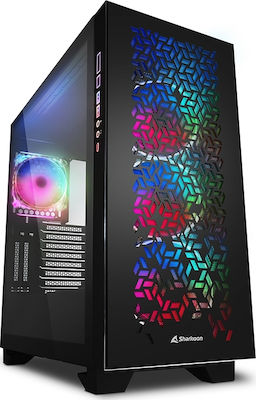 Sharkoon Elite Shark CA300H Gaming Midi Tower Computer Case with Window Panel and RGB Lighting Black