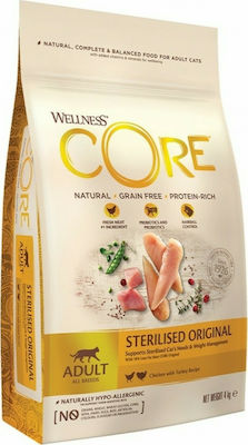 Wellness Core Grain Free Sterilised Original Trockenfutter für erwachsene kastrierte Katzen mit Huhn 4kg