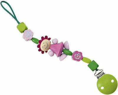 Selecta Clip Pacifier Rosali with Beads made of Wood Polychrome