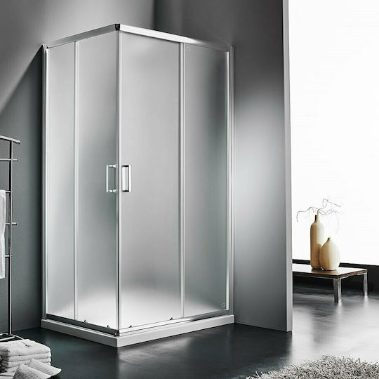Starlet Corner Entry Καμπίνα Ντουζιέρας με Συρόμενη Πόρτα 100x70x180cm Fabric