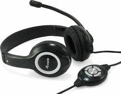 Equip 245301 Auf dem Ohr Multimedia-Headsets mit Mikrofon und Verbindung USB-A in Schwarz Farbe