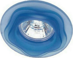 Aca 2731 Rund Glas Einbau Spot mit Fassung GU10 Blau 1Stück Aca 2731 Rund Glas Einbau Spot mit Fassung GU10 Blau 1Stück