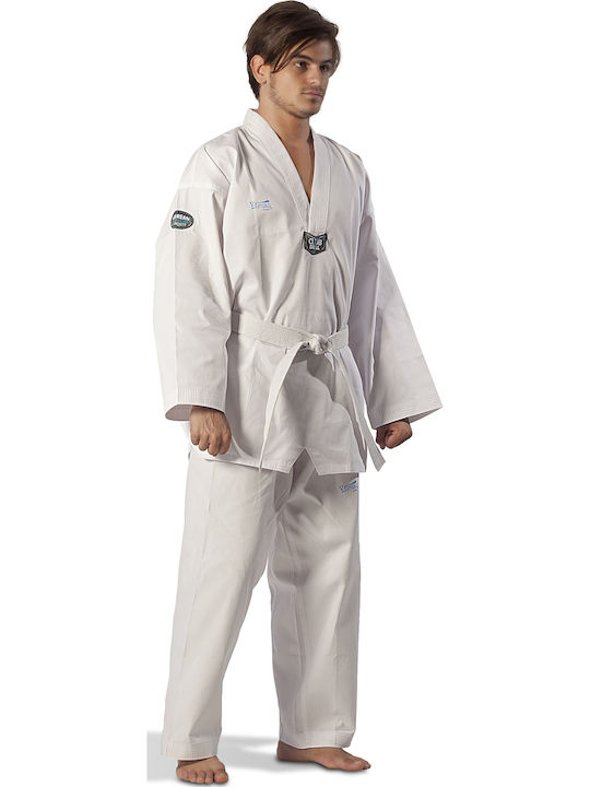 Olympus Sport Club Ribbed Στολή Taekwondo Ενηλίκων/Παιδική Λευκή