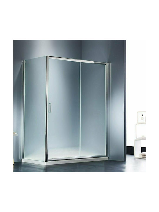 Starlet Slider Διαχωριστικό Ντουζιέρας με Συρόμενη Πόρτα 127-131x180cm Fabric Chrome