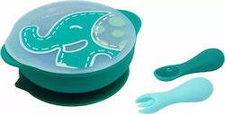 Marcus & Marcus Feeding Set Ελεφαντάκι made of Silicone Turquoise 3pcs