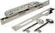 AGB 9714 Recessed Lock Mesoportas with Cylinder and Center 40mm Silver Straight / Square 37364