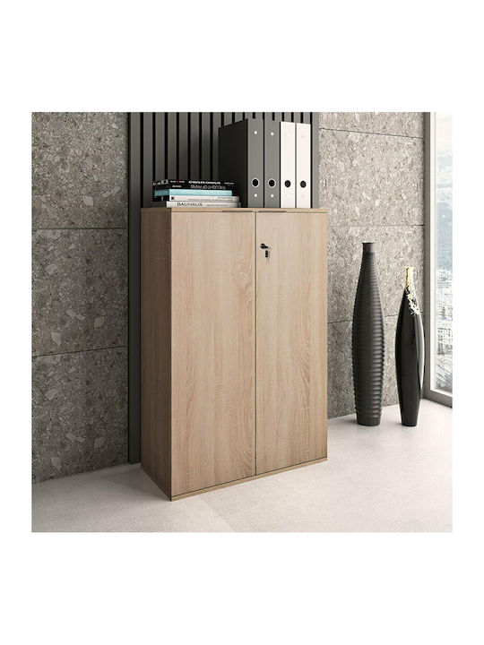 Office Storage Chipboard Cabinet with Lock Sonoma L72xW34xH109cm