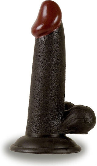 Nanma Plug N Ride Dong Ρεαλιστικό Dildo με Όρχεις και Βεντούζα Black 14cm