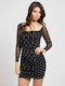 Guess Mini Evening Dress with Sheer Black