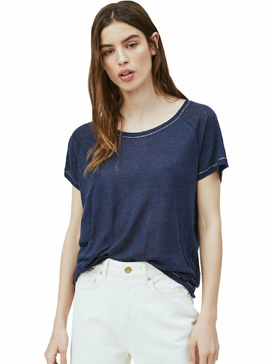 Pepe Jeans Amira Γυναικείο T-shirt Navy Μπλε