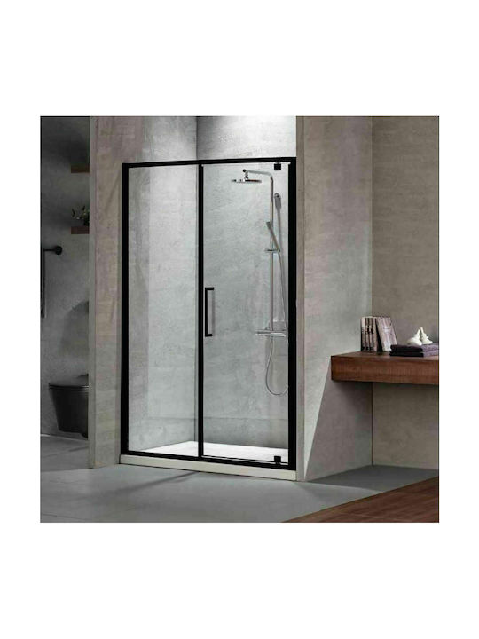 Devon Primus Plus Pivot PIR140C-400 Shower Screen for Shower with Hinged Door 137-141x195cm Clean Glass Black Matt