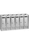 Housebird Apartment Building Mailbox Metallic Nickel Matt 62.2x16x33.5cm