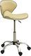 vidaXL Wheeled Stool with Backrest 69.5cm White