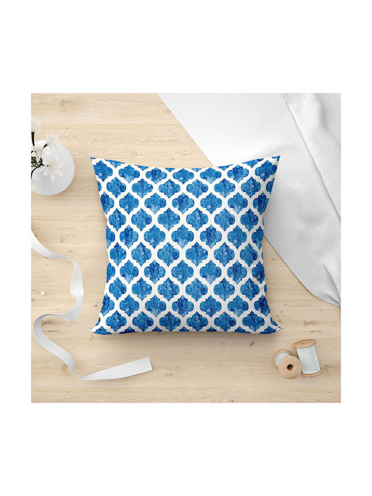 Lino Home Decorative Pillow Case Cell from 100% Cotton 601 Blue 45x45cm.