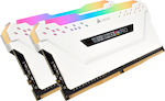 Corsair Vengeance RGB Pro White 32GB DDR4 RAM mit 2 Modulen (2x16GB) und Geschwindigkeit 3200 für Schreibtisch