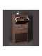 1873 Wooden Shoe Organizer with 3 Shelves Grey Oak - Black 60x23.5x117cm