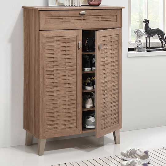 Ξύλινη Παπουτσοθήκη FP-03C με 5 Ράφια Pacific Oak Μ77.8xΠ36.8xΥ119.6cm