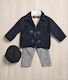 Lollipop Baptism Suit with Blazer for Boys Gray K321 6 Pieces