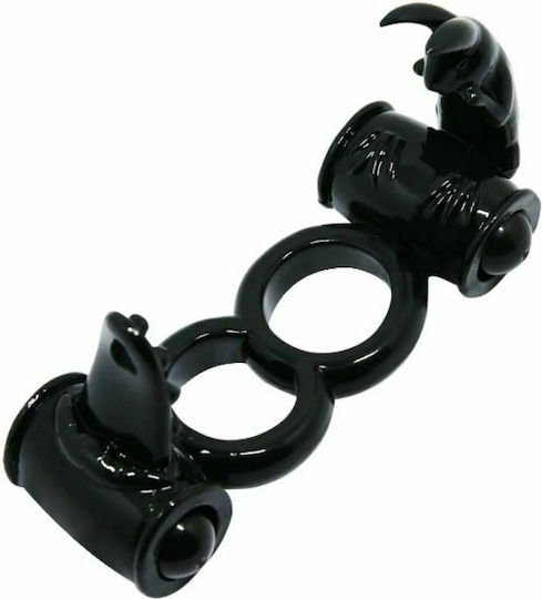 Baile Sweet Ring Double Ring With Double Rabbit Black