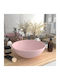 vidaXL Countertop Sink Ceramic 32.528x28x10cm Pink