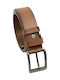 Wide Men's Belt Leather Tabac Brown