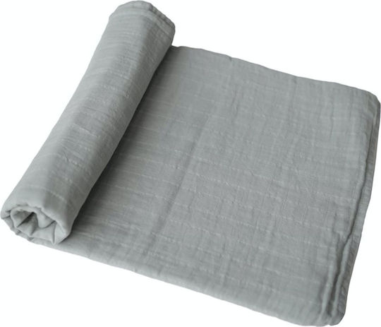 Mushie Belgian Muslin Swaddle Wrap Gray 120x120cm.