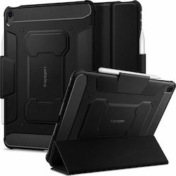 Spigen Rugged Armor Pro Flip Cover Synthetic Leather / Plastic Durable Black (iPad Air 2020/2022) ACS02054